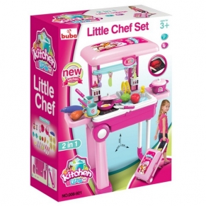 Buba Little Chef- Детска кухня Куфар, Розова 